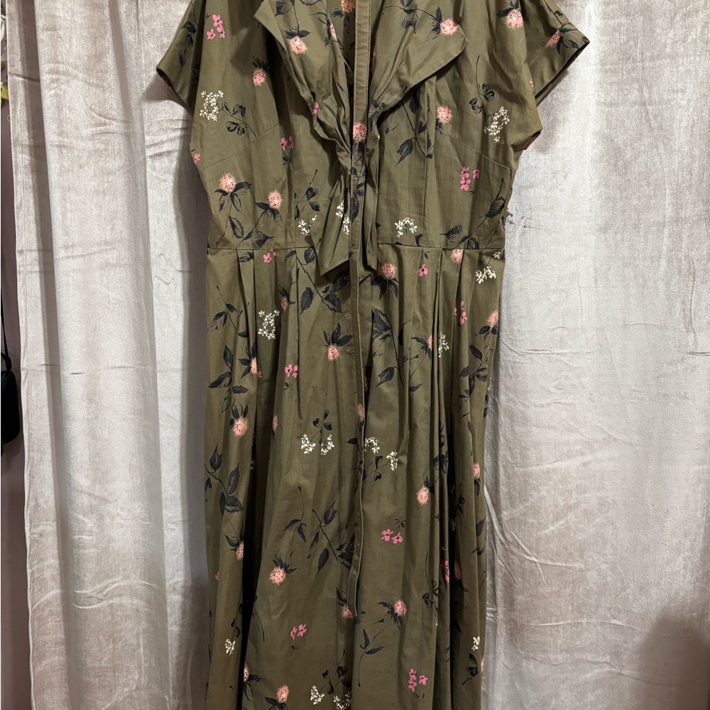 Vintage Homesewn Brown Floral Fit and Flare Dress